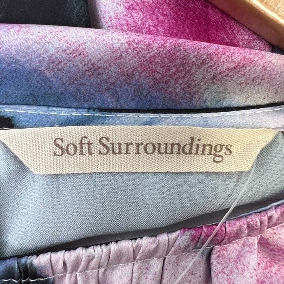 Soft Surroundings Dress Womens 2X Plus Maxi Short Sleeve Boho Abstract Cruise + - Picture 12 of 12